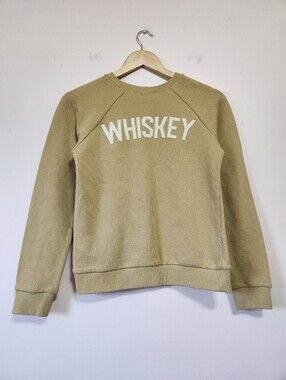 Rock & Roll Denim Whiskey Weekends Graphic Crewneck Sweatshirt Tan XS